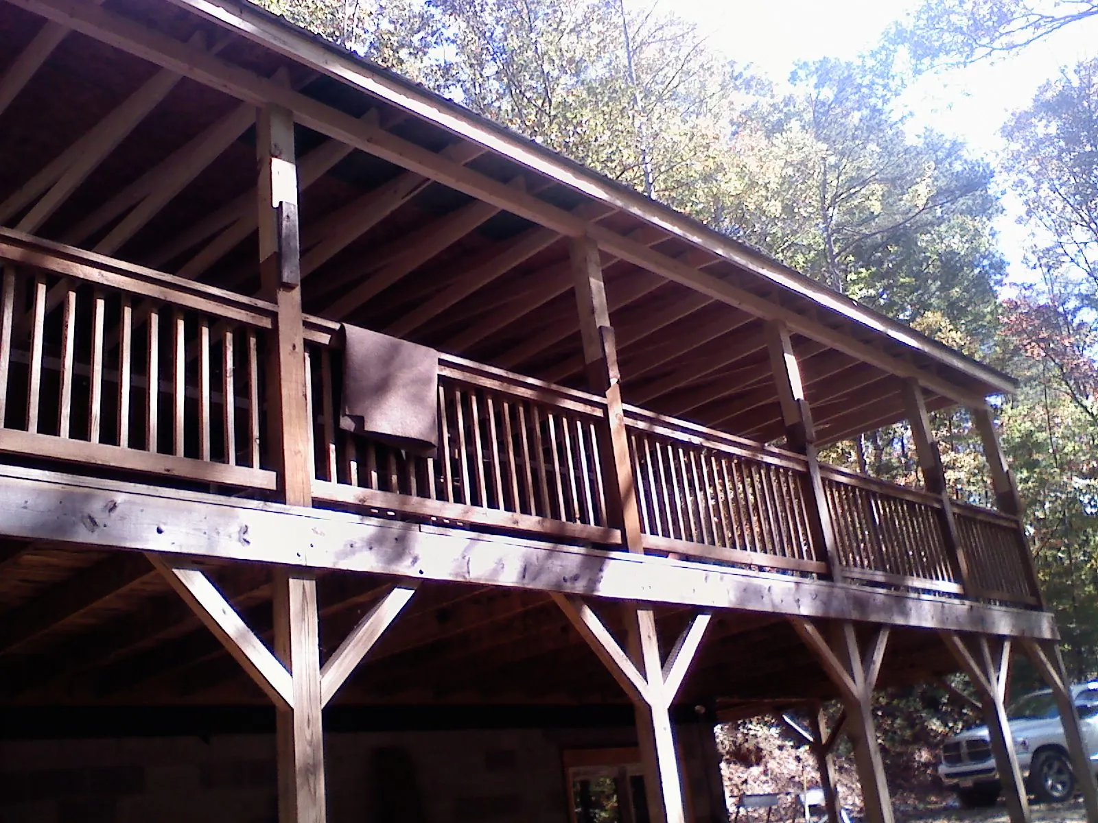 Timber framing under a new elevated porch and deck — Roof Leak Repair in Cranford by Roofing Brothers